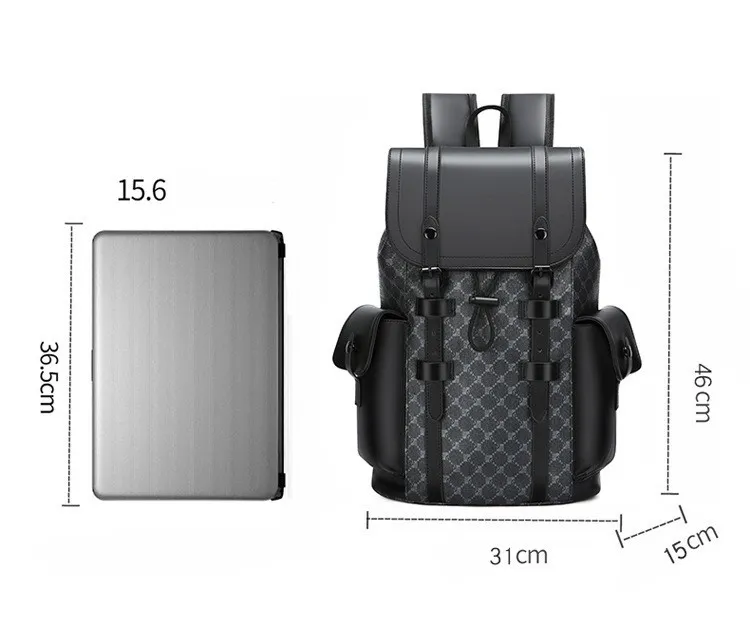 Sac à dos tendance pour ordinateur, housse en cuir PU, sacoche pour ordinateur portable, idéale pour le voyage et l'école